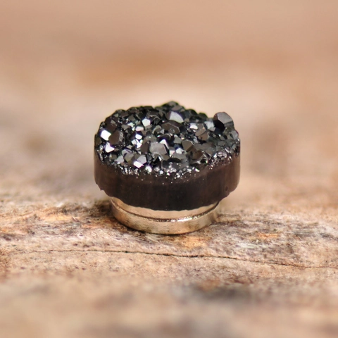 Unisex Magnetic Ear Clips No Piercing Copper Druzy Crystal Earrings Geometric Round Square Streetwear Fashion Jewelry
