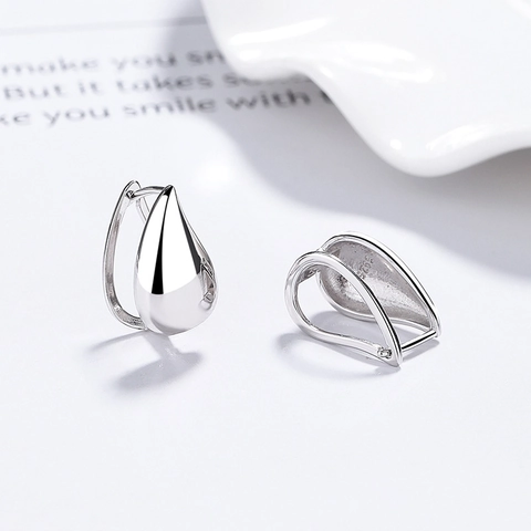 Minimalisti Orecchini a Goccia in Argento Sterling 925 Lucidati a Specchio Cerchietti Huggie a Goccia per Donna Gioielli di Moda