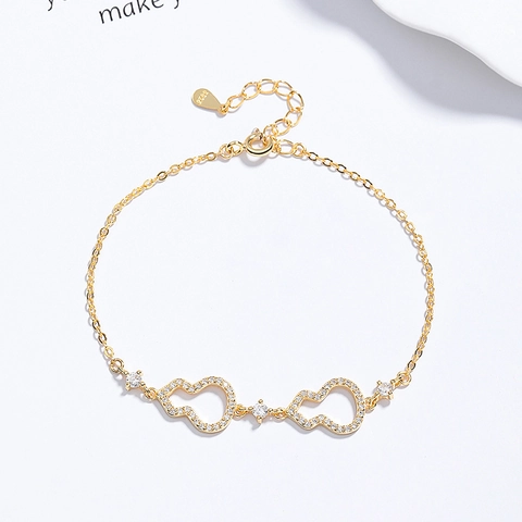 925 Sterlingsilber Hohl Hulu Kürbis Armband Für Damen Mit Strass Minimalistisch Wu Lou Schmuck Geschenk