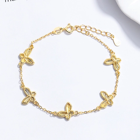 Pulsera de Mariposa de Plata de Ley 925 para Mujer Pulsera de Cadena Ajustable Minimalista Elegante Joyería de Animales Regalo