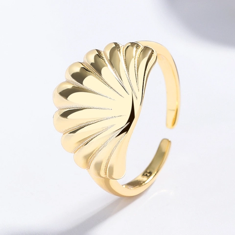 925 Sterling Silver Shell Open Ring For Women Adjustable Minimalist Gold Silver Plated Elegant Fashion Finger Ring Jewelry Gift