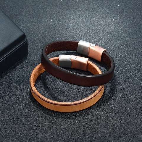 Herren Vintage Rindsleder Armband Mit Edelstahl Magnetverschluss Geflochtenes Retro Armband Mode Schmuck Accessoire