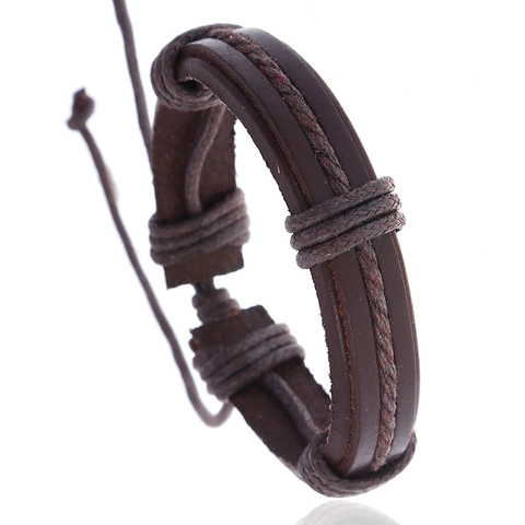 Vintage Geflochtenes Echtleder Armband Für Damen Herren Retro Verstellbar Mehrlagiges Rindsleder Handseil Bohemian Punk Schmuck Geschenk