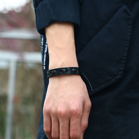 Vintage Punk Gewebtes Rindsleder Armband Für Herren Damen Verstellbare Handgewebte Kordel Unisex Retro Mode Schmuck Armreif