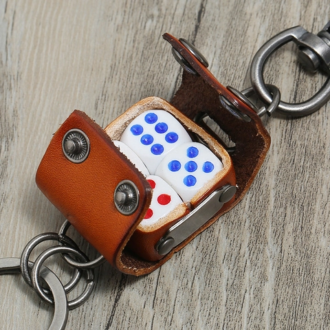 Portachiavi in Pelle di Vacchetta Vintage Punk per Uomo Borsa Porta Chiavi in Vera Pelle Con Fibbia in Metallo Portachiavi Retro