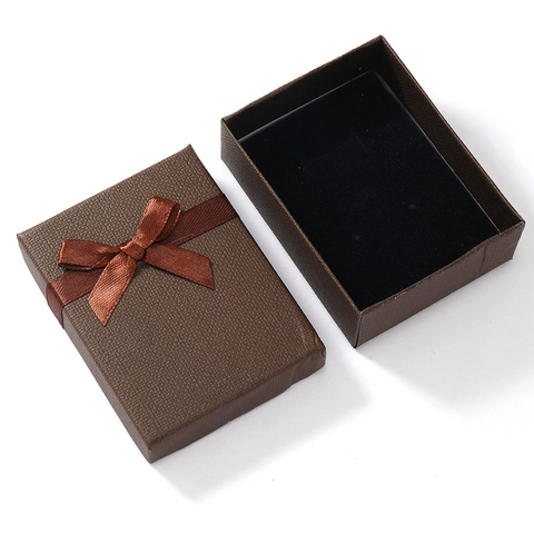 Scatola Regalo per Gioielli Minimalista con Fiocco Elegante Astuccio in Carta per Conservazione e Confezione di Collane Bracciali Anelli