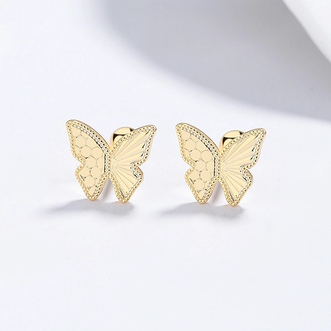 925 Sterling Silver Butterfly Threaded Stud Earrings For Women Light Luxury Minimalist Insect Animal Ear Bone Stud Jewelry