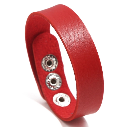 Minimalist Adjustable PU Leather Bracelet With Metal Snap Buttons Colorful Wide Cuff Wristband For Women Students Fashion Jewelry