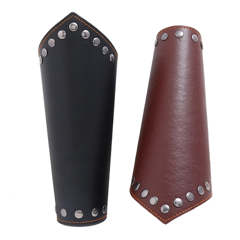 Punk Nieten Kunstleder Armschienen Retro Mittelalterlich Schnüren Armschutz Biker Reiten Handgelenkschutz Unisex Accessoires