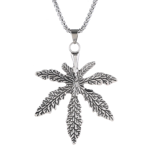 Retro Edelstahl Legierung Ahornblatt Anhänger Halskette Für Herren Vintage Streetwear Hip Hop Strass Blatt Kette Schmuck