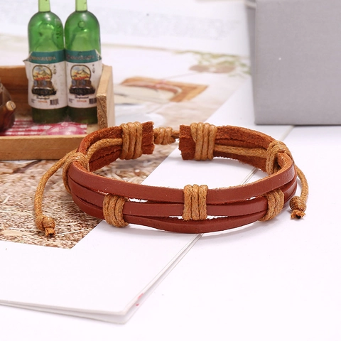 Punk Retro Geflochtenes Rindsleder Armband Für Damen Verstellbar Boho Mehrlagig Mode Handgelenk Schmuck Geschenk