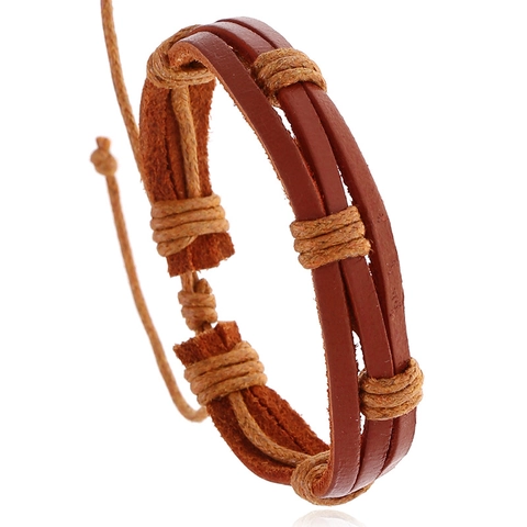 Punk Retro Geflochtenes Rindsleder Armband Für Damen Verstellbar Boho Mehrlagig Mode Handgelenk Schmuck Geschenk
