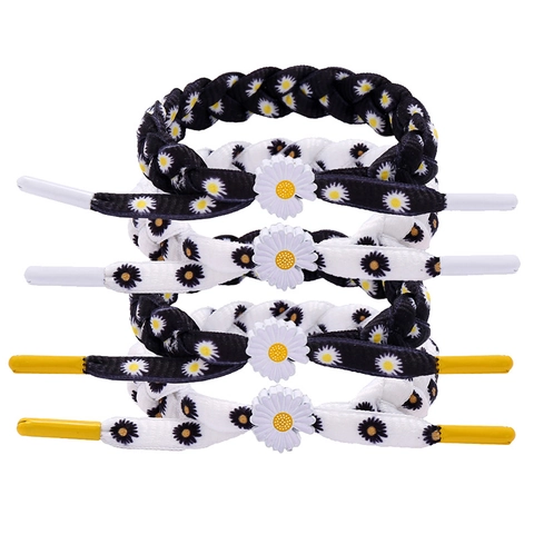 Bracelet Tressé Marguerite Style Coréen Mode Corde à Main Réglable avec Motif Floral Bijoux pour Couple Étudiant