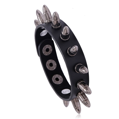 Punk Rock Kogel Studs Zwart Leren Armband Voor Heren Dames Gothische Klinknagel Verstelbare Manchet Armband Mode Hand Sieraden Cadeau