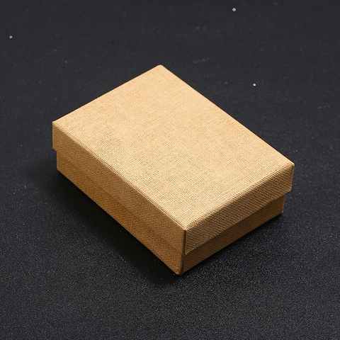 Beige Linen Texture Jewelry Gift Box Cardboard Case For Necklaces Earrings Bracelets Minimalist Small Square Packaging