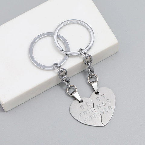 Best Friends Forever Herz Puzzle Schlüsselanhänger Edelstahl Paar Freundschaft Herz Schlüsselringe Für Tasche Anhänger Schmuck Geschenk