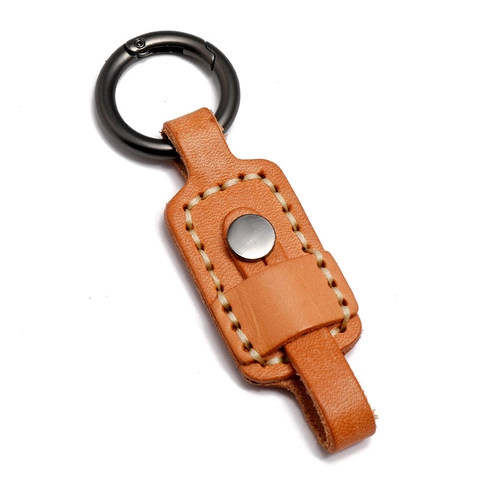 Retro Genuine Cowhide Leather Keychain Handmade Stitched Car Key Ring Holder Vintage Key Accessory Gift For Men Women