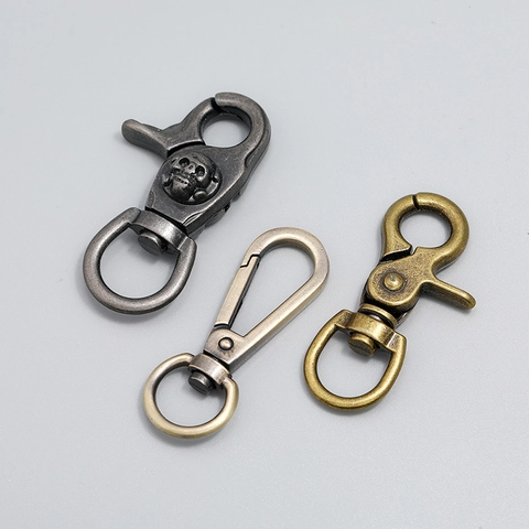 Hochwertiger Wirbel Karabinerverschluss Zinklegierung Schlüsselanhänger Haken Für Taschenzubehör Totenkopf Vintage Gothic Metallschnalle