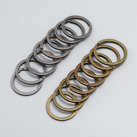 Anneaux de Clés Fendus Vintage en Métal de Fer Anneaux de Porte-Clés Plats à Double Boucle 30 pour la Bijouterie DIY
