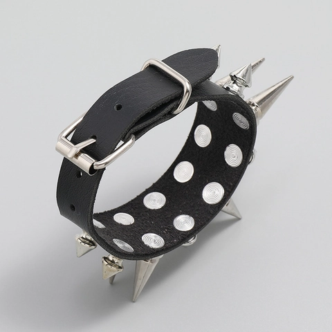 Bracciale Punk in Pelle Con Borchie Ampio Polsino in Ecopelle Nera Con Borchie Metalliche Gioielli Gotici