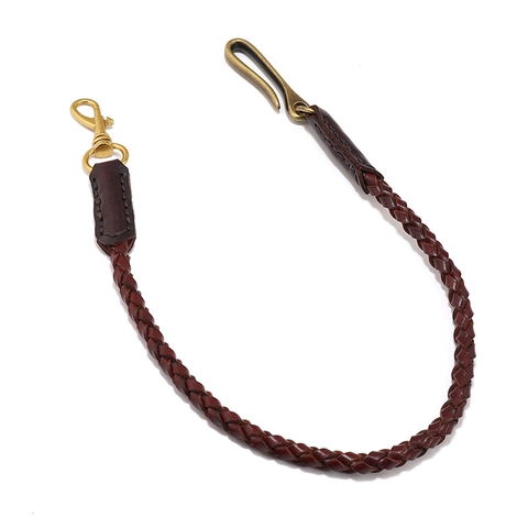Vintage Geflochtene Echtes Leder Geldbörsenkette Cowboy Stil Rindsleder Schlüsselanhänger Für Jeans Herren Damen Taillenkette Schmuck
