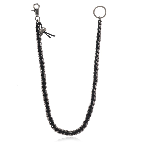 Cadena de Metal para Pantalones Punk Hip Hop para Hombre Con Colgante de Calavera Cadena de Cartera Trenzada de Gamuza Artificial