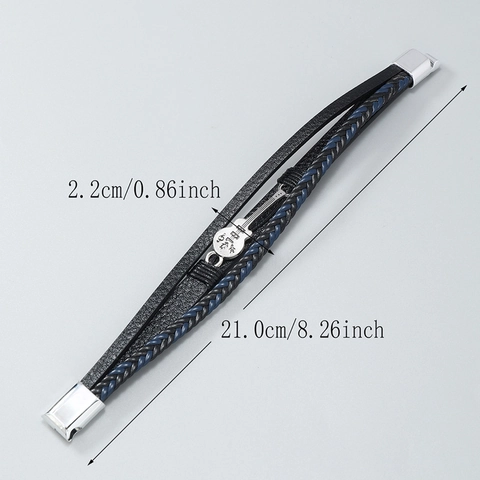 Bracciale Multistrato in Pelle Intrecciata Punk per Uomo Pendente a Forma di Chitarra in Lega Vintage Polsino Rock Music Biker Con Chiusura Magnetica Gioielli Regalo