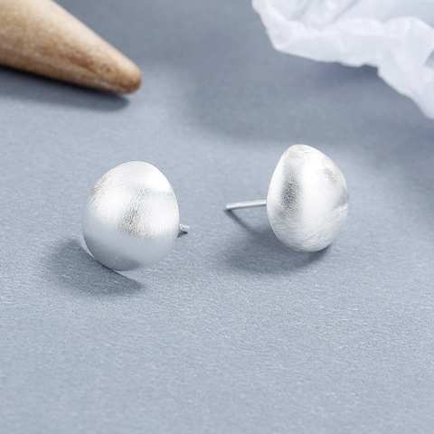 925 Sterlingsilber Matte Halbkugel Ohrstecker Minimalistisch Geometrisch Mattierte Kugel Ohrknochen Stecker Schmuck Damen