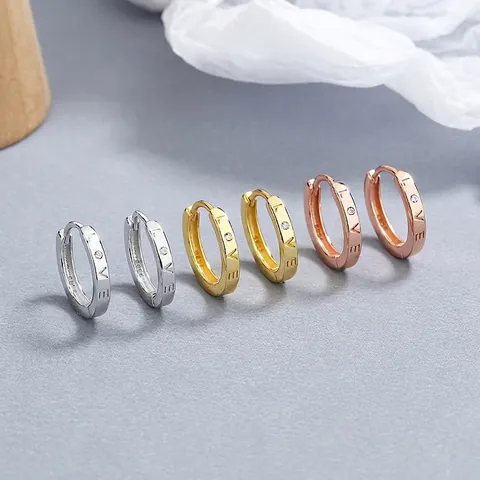 925 Sterlingsilber LOVE Buchstaben Ohrringe Für Damen Personalisierte Einfache Strass Eingelegt Gold Roségold Silber Ohrschmuck