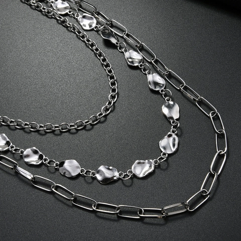 Fashion Multi Layer Metal Waist Chain Hip Hop Punk Style Silver Alloy Iron Pants Chain Belt Accessory For Jeans Women Men