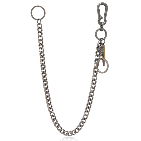 Heren Gothic Metalen Portemonnee Ketting Punk Kogel Hanger Antiek Zilver Hip Hop Rock Biker Meerlagige Taille Ketting