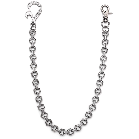 Cadena de Cintura de Metal Punk Industrial Con Eslabones de Tuerca Hexagonal Hebilla de Llave Inglesa Cadena para Pantalones