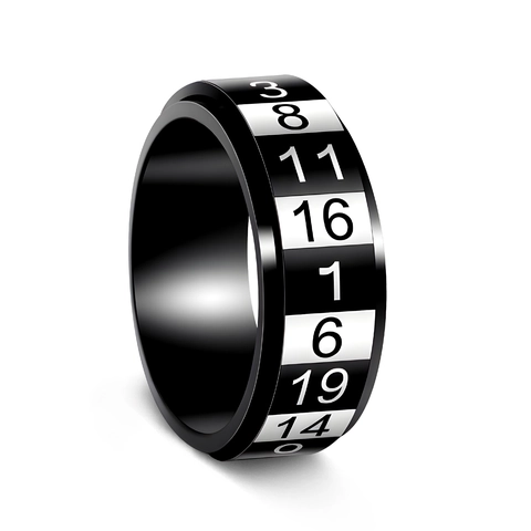 8mm Spinner Ring Für Damen Herren 304 Edelstahl Drehbar Arabische Ziffern Sorgenring Stressabbau Band Modeschmuck
