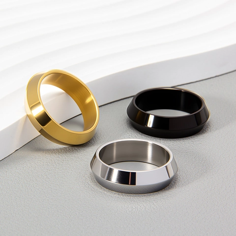 Minimalist Titanium Steel Beveled Edge Ring For Men Punk Style Polished Geometric Plain Band Fashion Jewelry Gift