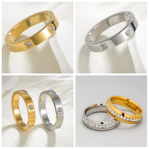 Titaniumstaal Spinner Ring Strass Roterende Band Geometrische Vinger Sieraden Voor Stressverlichting Gepolijst Dagelijks Accessoire