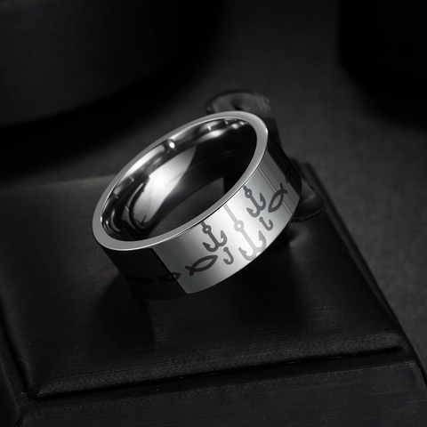 Anillo de Acero Inoxidable con Patrón de Anzuelo y Pez para Hombre Joyería de Estilo Náutico Marino Simple Individual