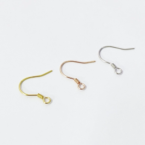 925 Sterling Silver Earring Hooks Findings For DIY Jewelry Making Fish Hooks With Spring Coil Gold Rose Gold White Gold