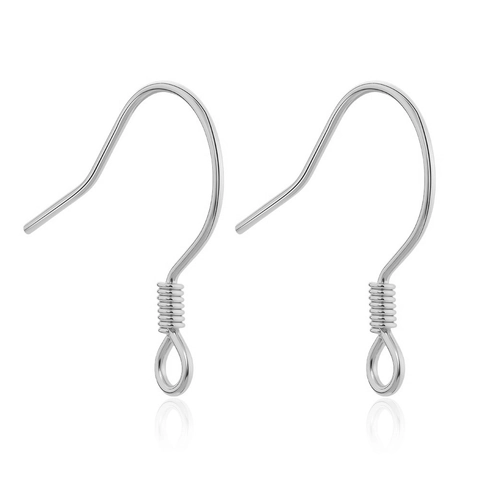 925 Sterling Silver Earring Hooks Findings For DIY Jewelry Making Fish Hooks With Spring Coil Gold Rose Gold White Gold