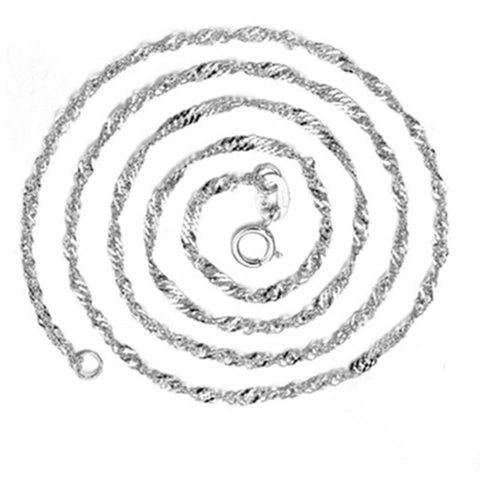 Collana a Catena a Onde d'Acqua in Argento Sterling S925 per Donna Gioielli Minimalisti Placcati in Platino Girocollo per Uso Quotidiano