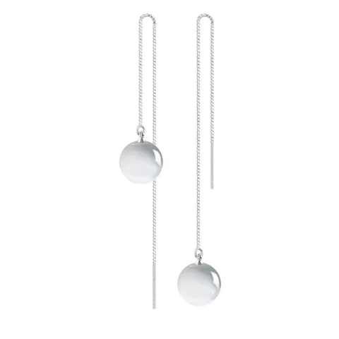 Pendientes de Hilo Largo de Plata de Ley S925 Con Piedra de Ojo de Gato Para Mujer Elegantes Minimalistas Línea Geométrica Joyería