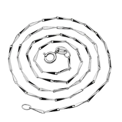 Minimalistische 925 Sterlingsilber Melonenkern-Kette Halskette Für Damen Einfache Geometrische Verdrehte Rechteck-Gliederkette Schmuck