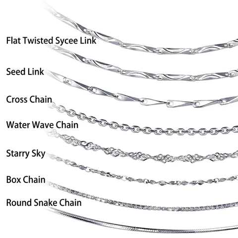 Collar de Plata de Ley 925 para Mujer Cadena de Caja Cadena de Serpiente Cadena de Ola Clavícula Joyería de Moda Minimalista Accesorios