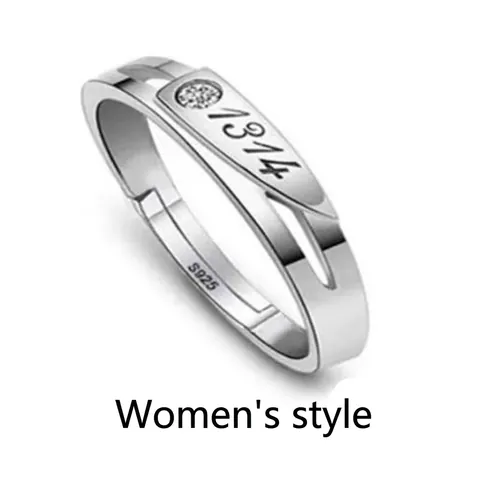 S925 Argento Sterling Anelli di Coppia Donna Uomo I Love You 1314 Inciso Aperto Regolabile Minimalista Strass Gioielli Anelli