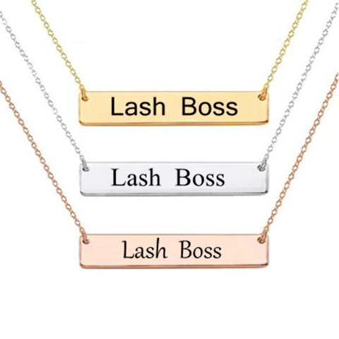 925 Sterlingsilber Horizontale Bar Halskette Personalisierte Gravierte Minimalistische Rechteck Anhänger Halskette O-Kette Schmuck Geschenk Für Damen Herren