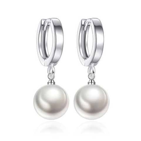 Eleganti Orecchini a Cerchio in Argento Sterling 925 con Perle a Guscio per Donna Orecchini a Goccia con Perle Artificiali Minimalisti Gioielli Regalo