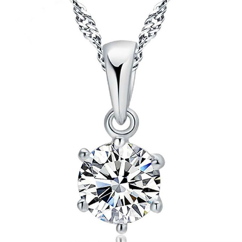 Classica Collana Con Ciondolo In Strass A Sei Griffe In Argento Sterling S925 Per Donna Corona Geometrica Catenina Clavicola Gioielli Di Moda Regalo