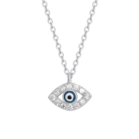 925 Sterlingsilber Böser Blick Anhänger Halskette Für Damen Strass Besetzte Auge Charm Mode Schmuck Zubehör Für Täglich Dating Geschenk