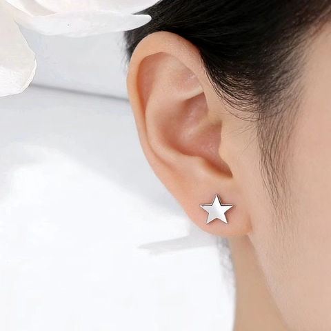 925 Sterling Silver Star Stud Earrings For Women Minimalist Sweet Pentagram Small Ear Studs Fashion Jewelry Accessories Gift