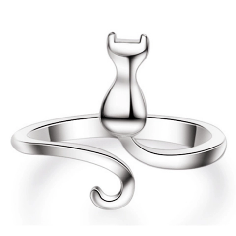 Anello Gatto Minimalista In Argento Sterling 925 Per Donna Anello Regolabile Animalier Gioielli Di Moda Regalo Di Compleanno
