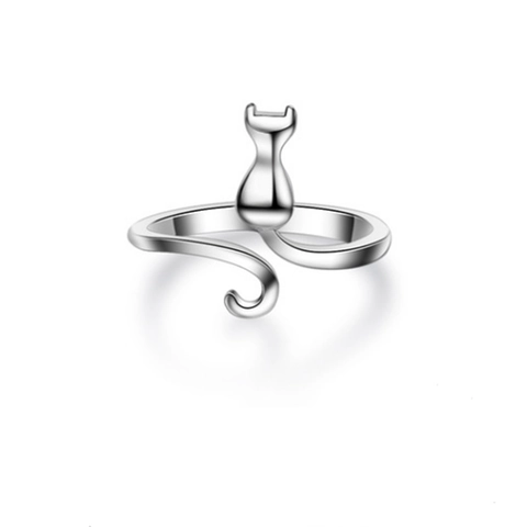 Anello Gatto Minimalista In Argento Sterling 925 Per Donna Anello Regolabile Animalier Gioielli Di Moda Regalo Di Compleanno